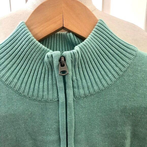Mens greenish blue long sleeved Sweater - Picture 4 of 10
